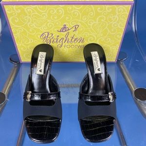 Brighton Renee Black Slip On Sandal Sz 8.5